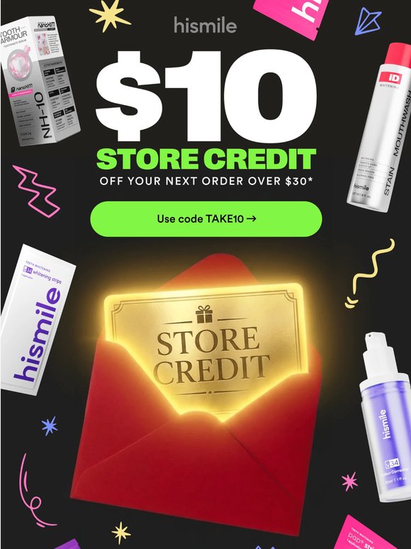 $10 off your next order over $30 💸