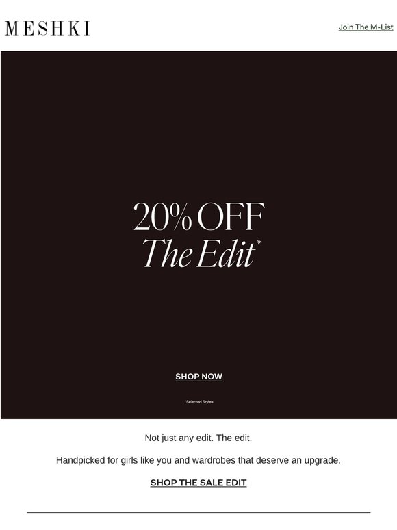 20% off —'s Edit.