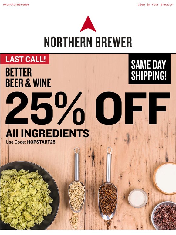 Final Hours: 25% Off All Ingredients!