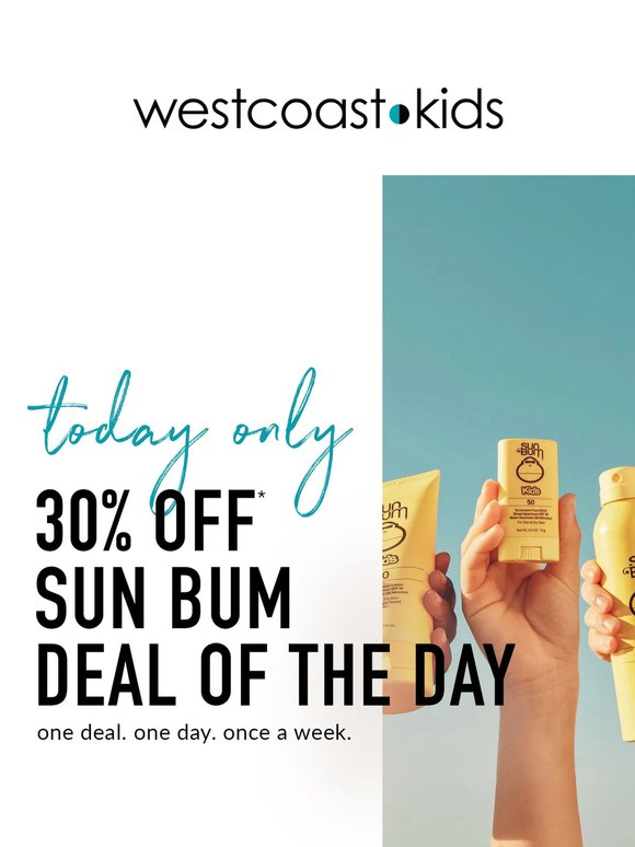 Sun’s out, Bums out! Get 30% off today ☀️ 🧴