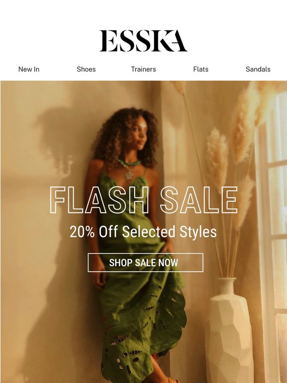 20% off selected styles - Flash Sale