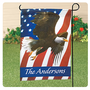 Personalized Patriotic Eagle Garden Flag