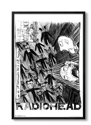 Radiohead - Scribble Premium Poster Framed Poster