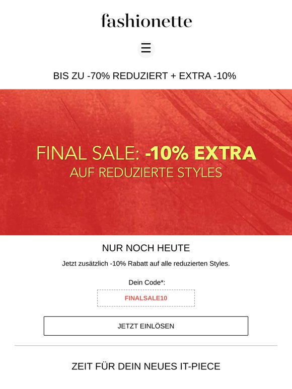 Final Call: Deine letzte Chance auf den Sale