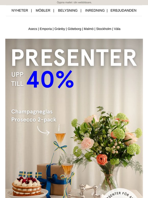 Upp till 40% på PRESENTER 🎁