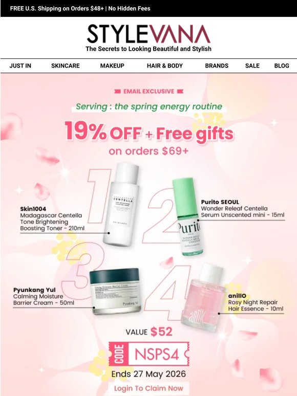 4 gifts awaited🌸Springing into the skincare action!🌷