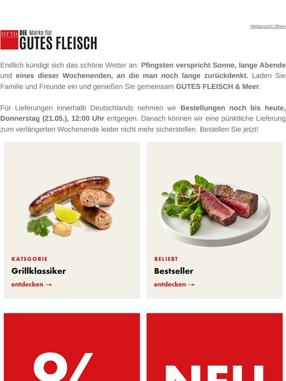 Jetzt bestellen: letzte Chance zu Pfingsten.
