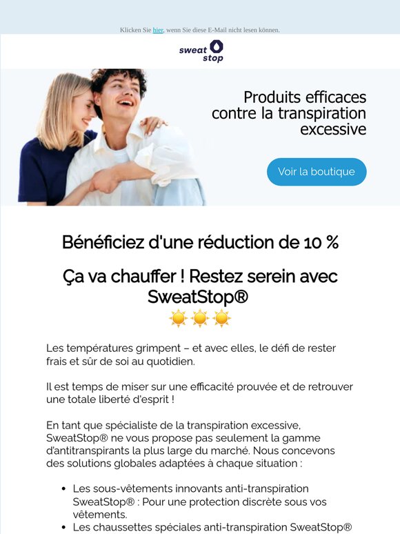 Ça va chauffer ! Restez serein avec SweatStop