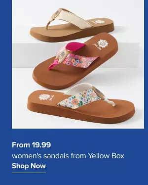 Three sandals. From 19.99 women's sandals from Yellow Box. Shop now.