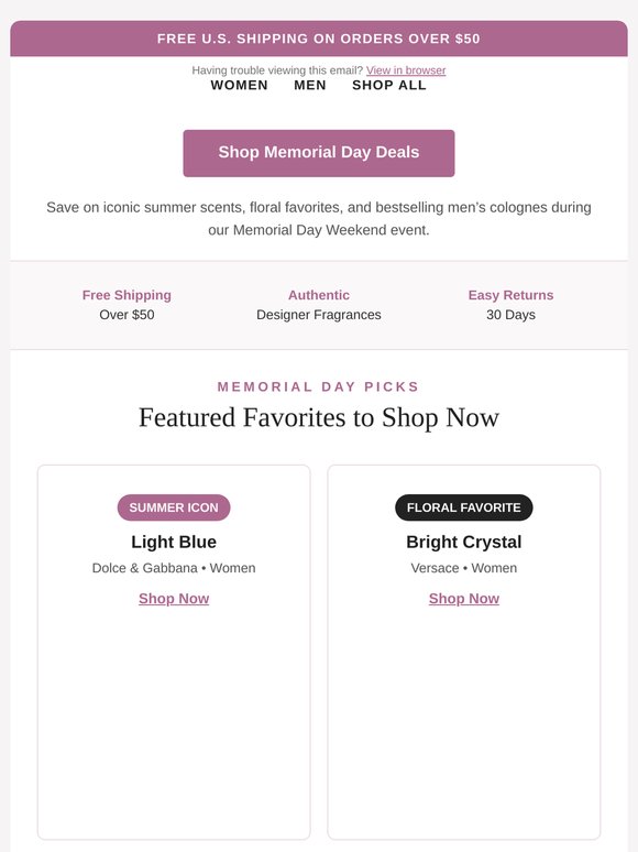 Memorial Day Weekend Sale: Up to 75% Off