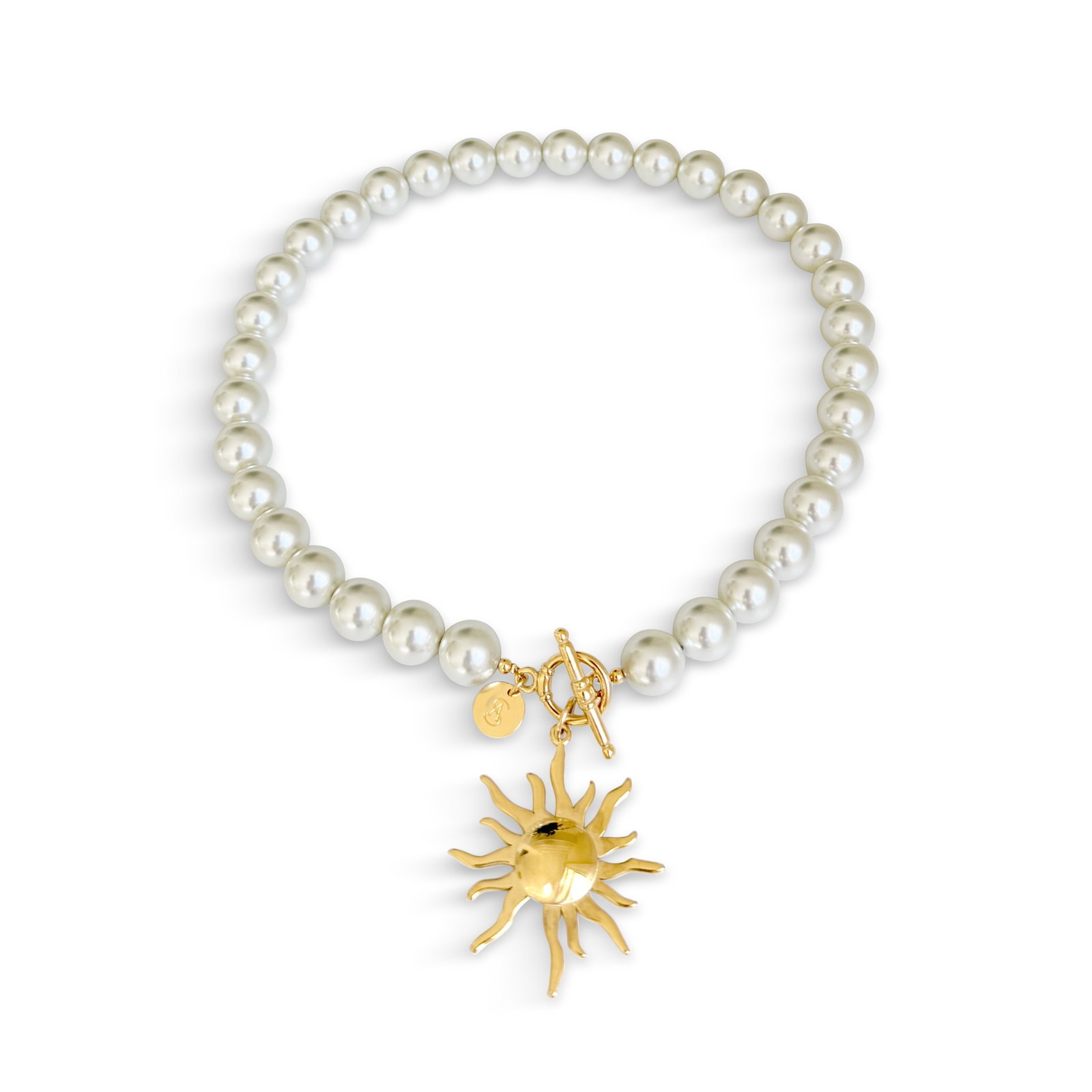 Sun Charm Pearl Necklace