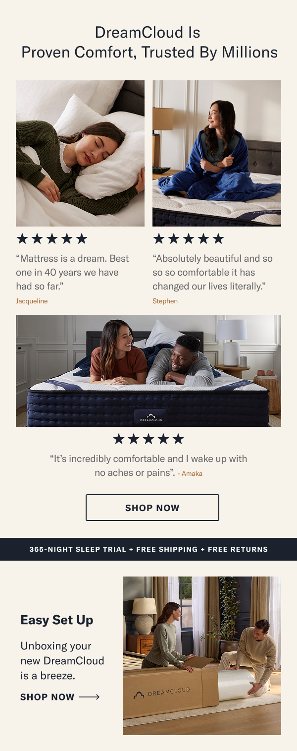DreamCloud is Proven Comfort, Trusted by millions