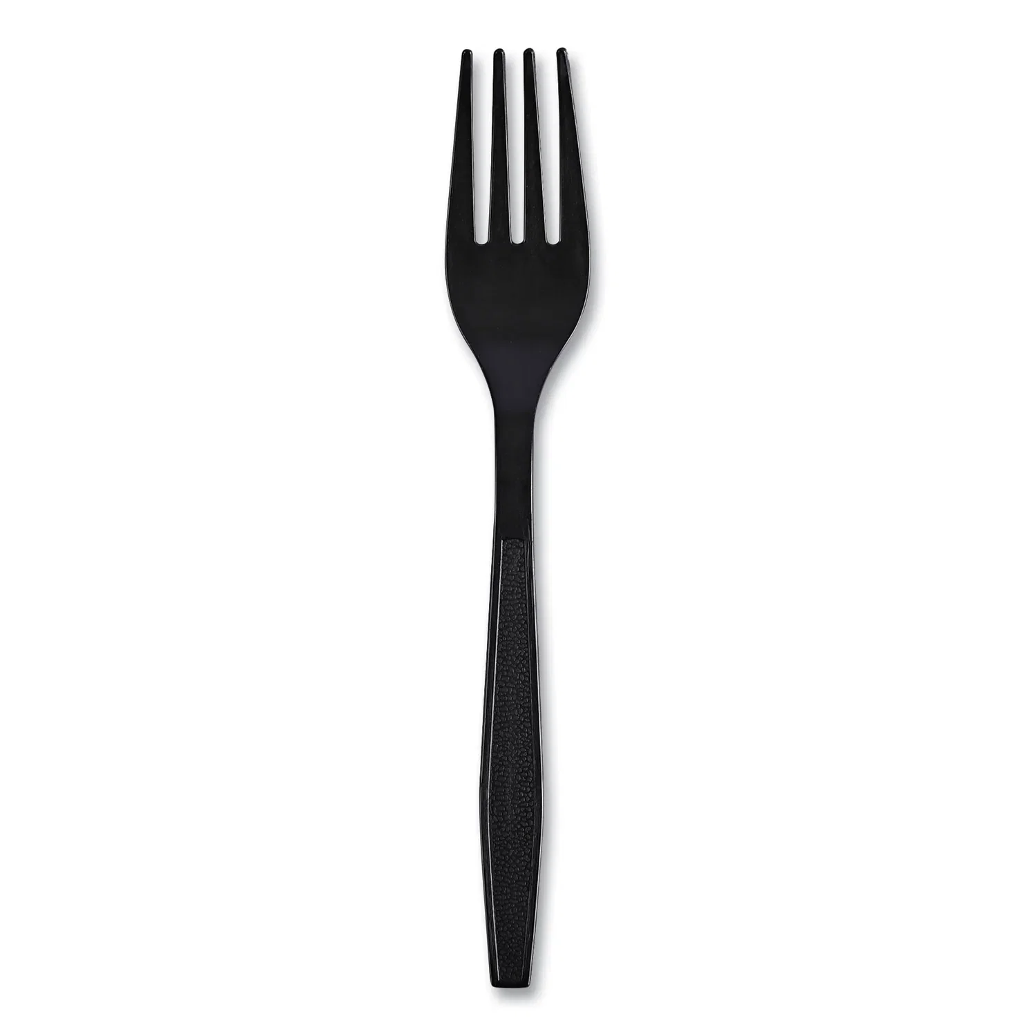 Image of Boardwalk® Heavyweight Wrapped Polypropylene Cutlery, Fork, Black, 1,000/Carton (BWKFORKHWPPBIW)