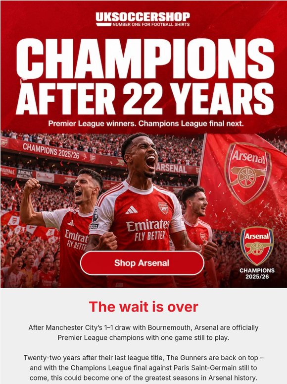 Arsenal are champions 🔴🏆