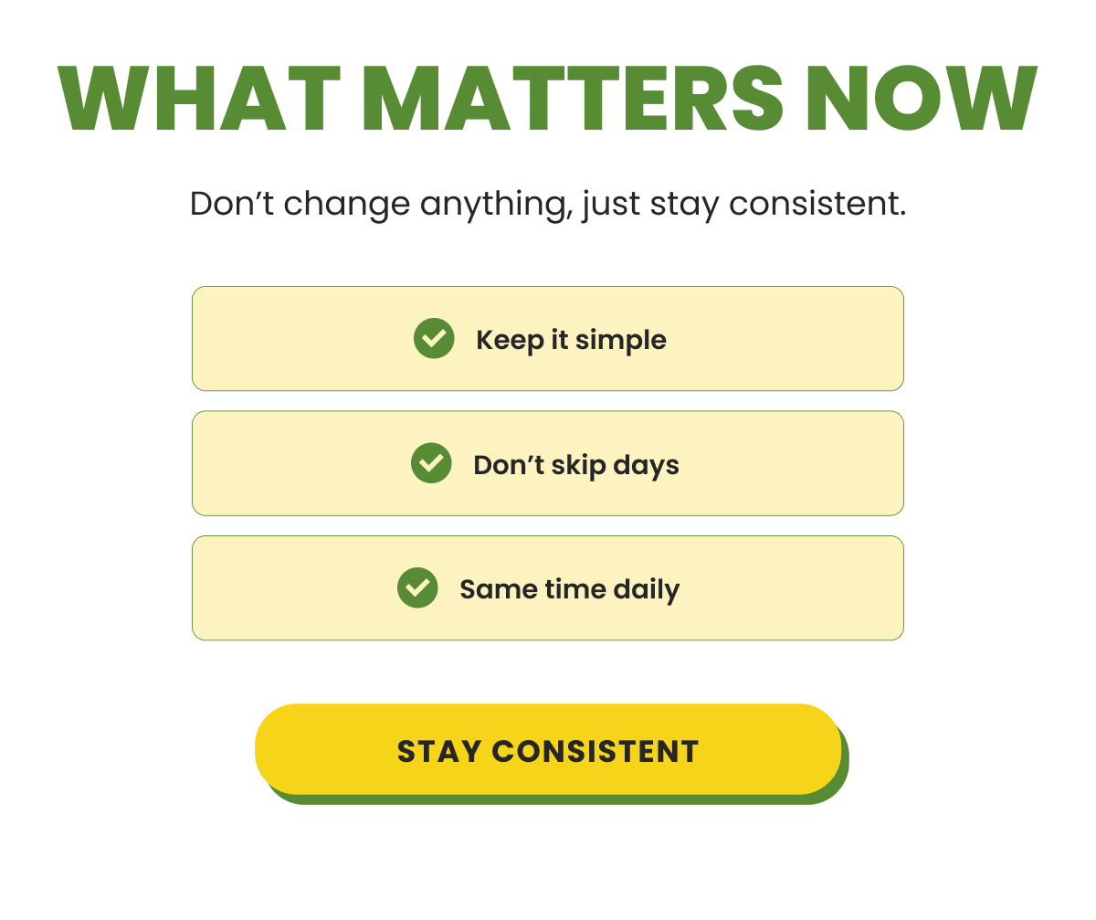 What matters now: [Click here to Stay Consistent]