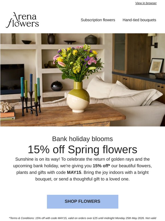 15% off Spring flowers