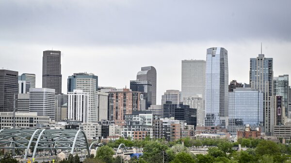 Skyscrapers in Denver’s skyline. 
