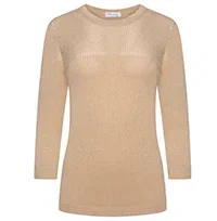 Linen-blend jumper in sand