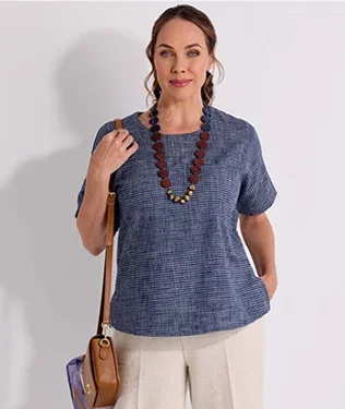 Cotton-blend Gingham Top