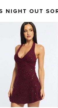 Red Mini Dress V-neck