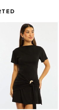 Black Mini Dress Drape Detail