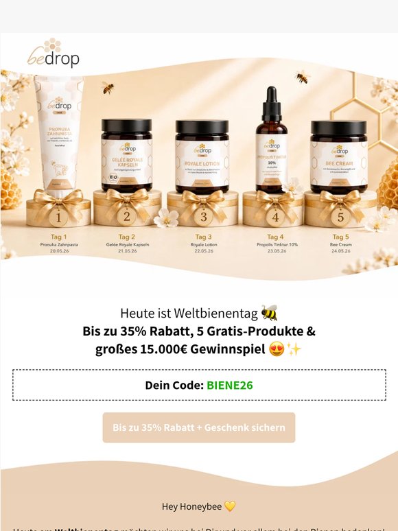 Bis zu 35% Rabatt + 15.000€ Gewinnspiel 😱🐝