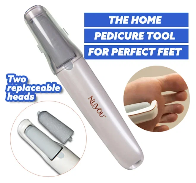 Rechargeable electric foot file for smooth, beautiful feet