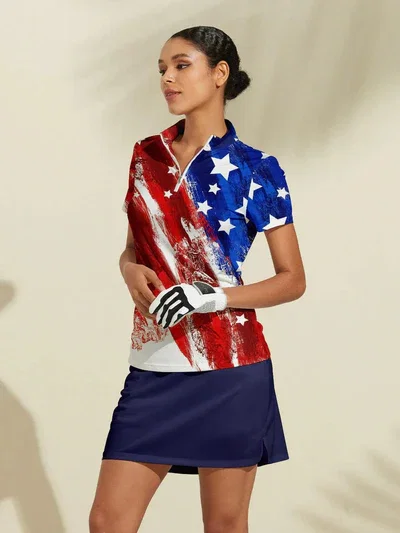 Hyper-prep USA 1776 Golf Shirt Quarterzip UPF50+