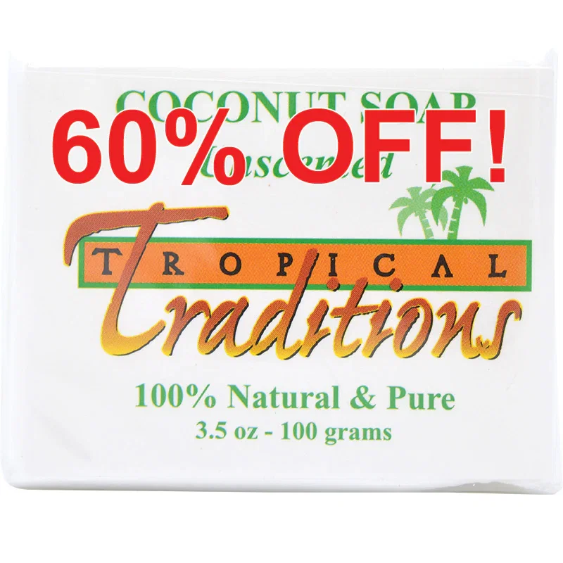 Image of Unscented Coconut Soap - 3.5 oz. each (5-bar minimum)