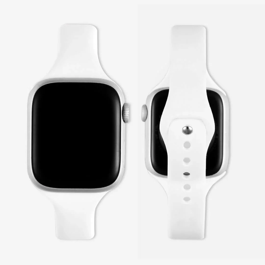Image of Slim Silicone Apple Watch Band - White