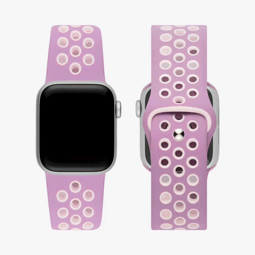 Image of Silicone Sports Apple Watch Band - Violet/Plum Fog