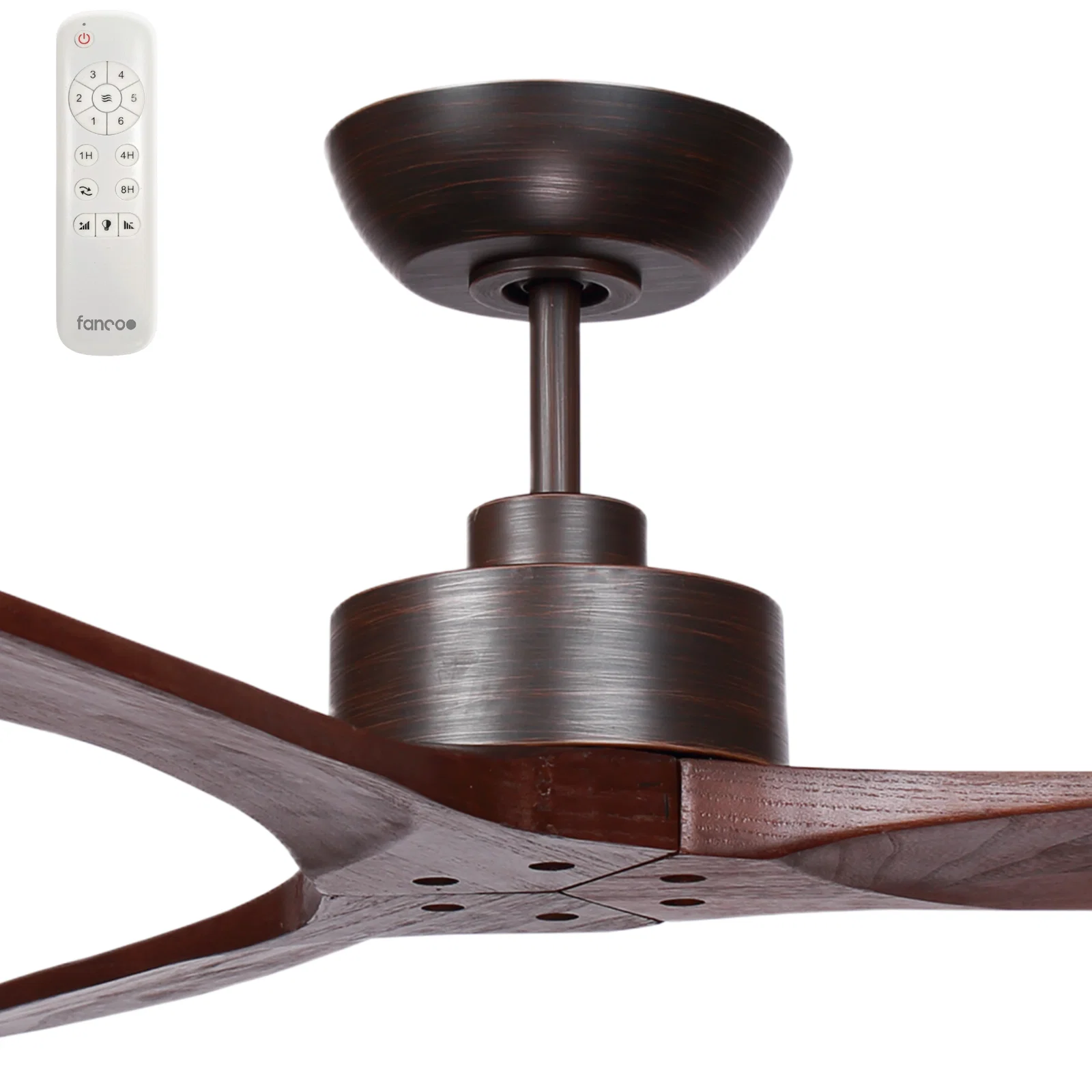 Fanco Wynd 54" DC Ceiling Fan with Remote - Oil Rubbed Bronze with Walnut
