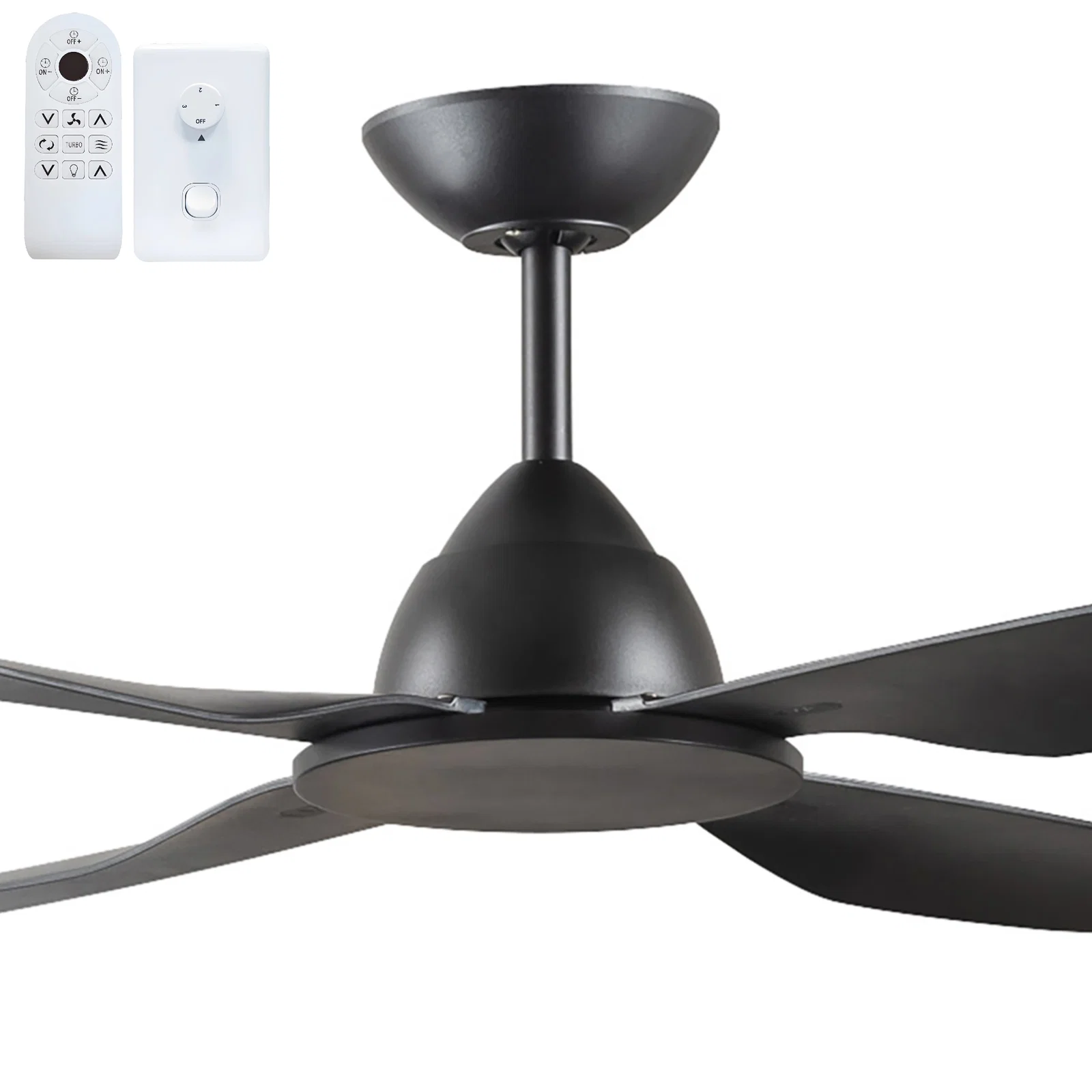 Deka Rondo II 58" DC Ceiling Fan with Remote - Black