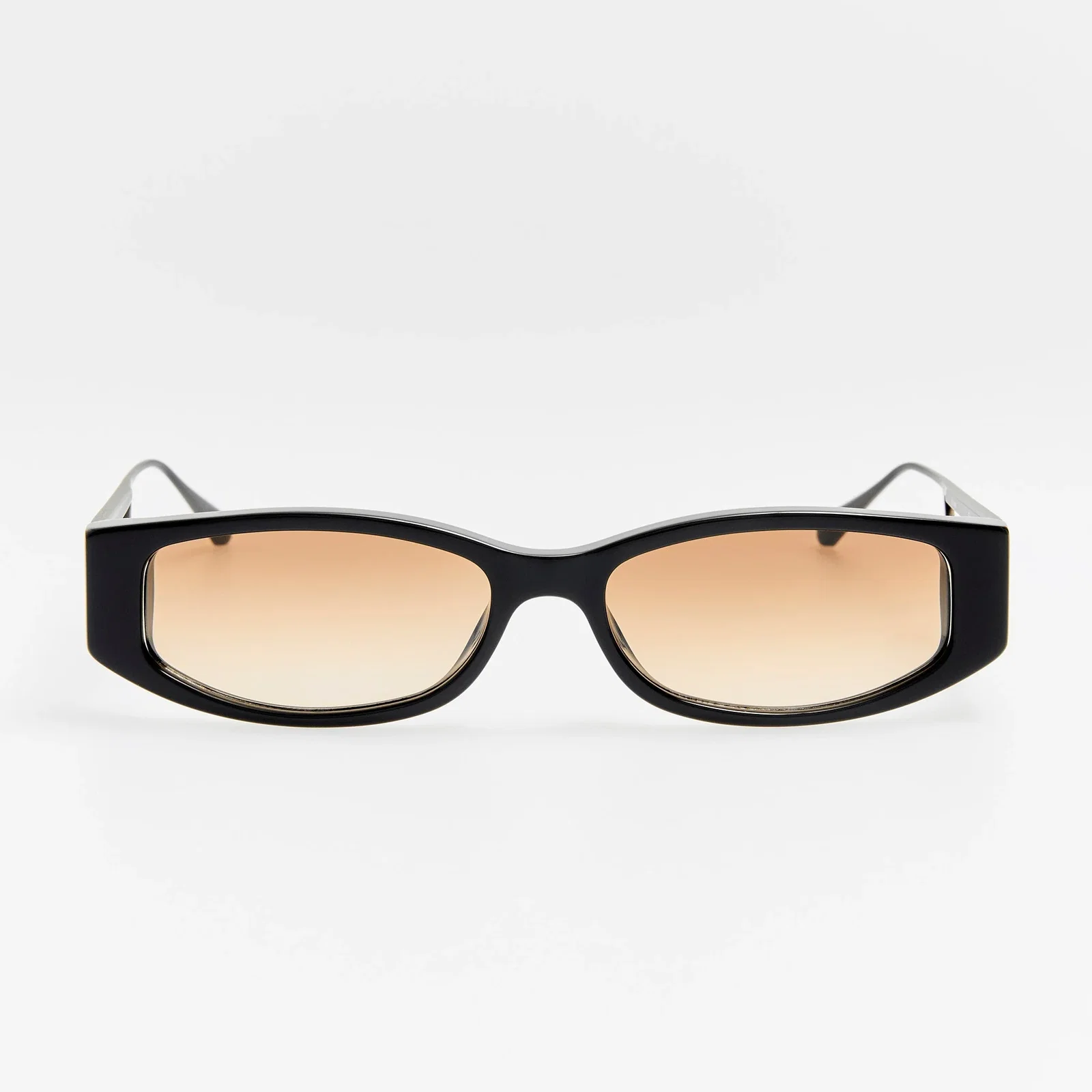 Image of Susie Vista Temple Sunglasses in Black and Mocha Lens