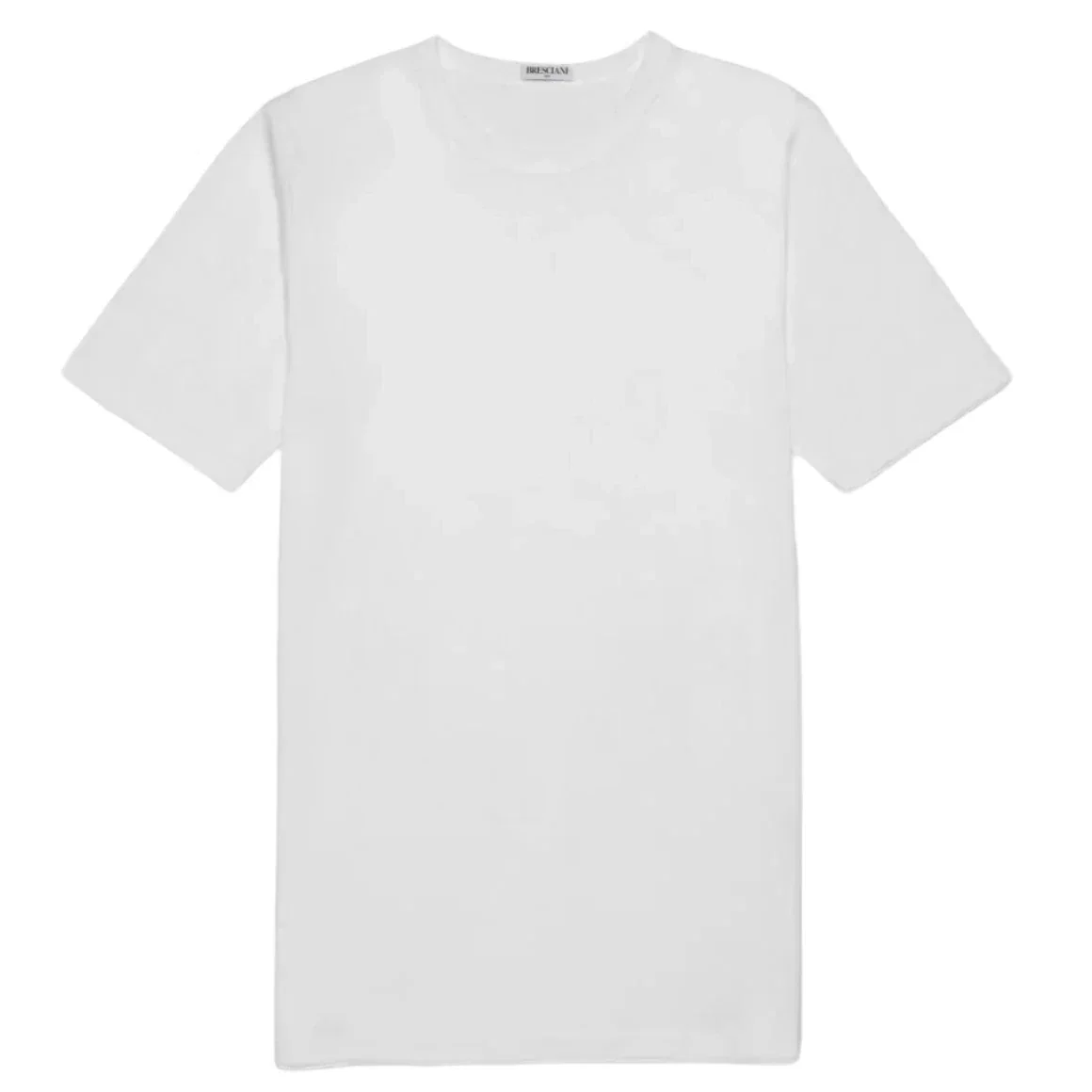 Image of Bresciani 100% Cotton Knitted Round-Neck T-shirt White