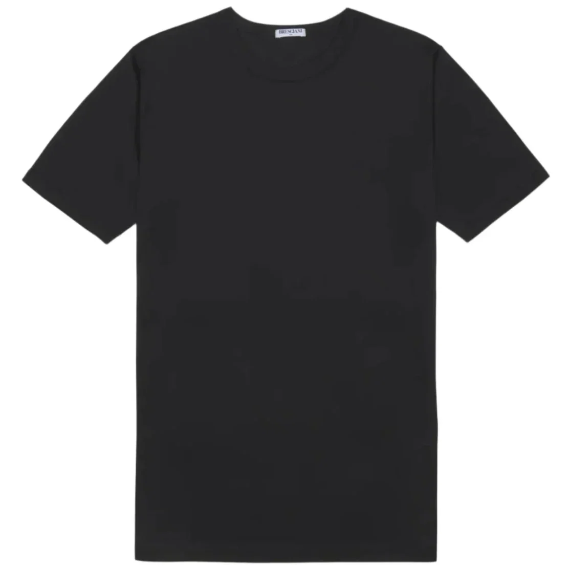 Image of Bresciani 100% Cotton Knitted Round-Neck T-shirt Black