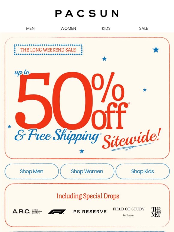 Your sign to shop → Up to 50% off!