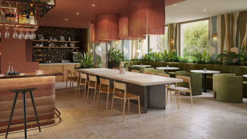 hotel resaurant bar bereich mit sitzmöglichkeiten