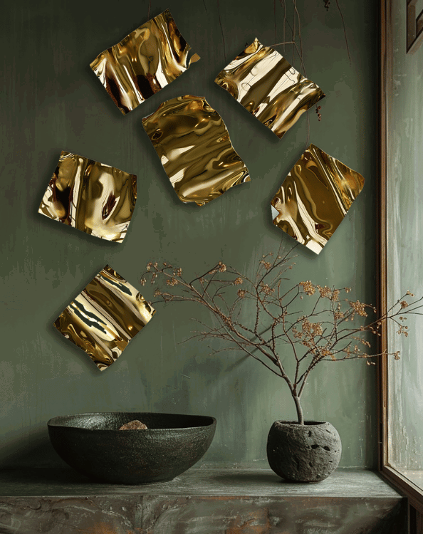golden wall sculpture