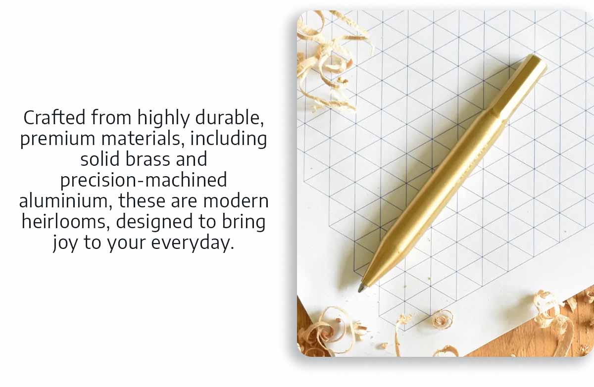 Crafted from highly durable, premium materials, including solid brass and precision-machined aluminium, these are modern heirlooms, designed to bring joy to your everyday.