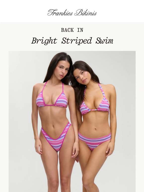 Back In: Bright Striped Swim