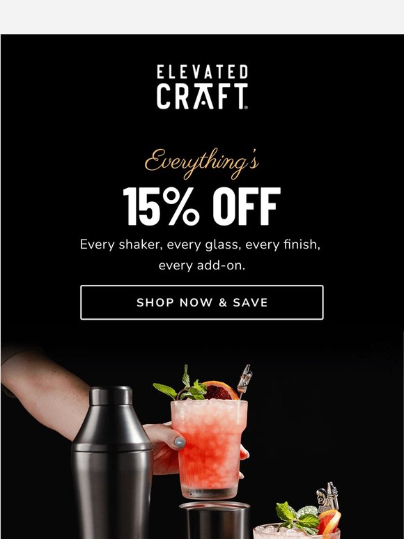 Live now: 15% off everything