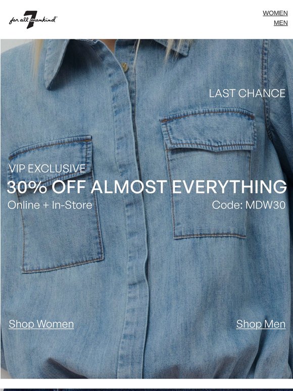 Your 30% Off Ends Tonight
