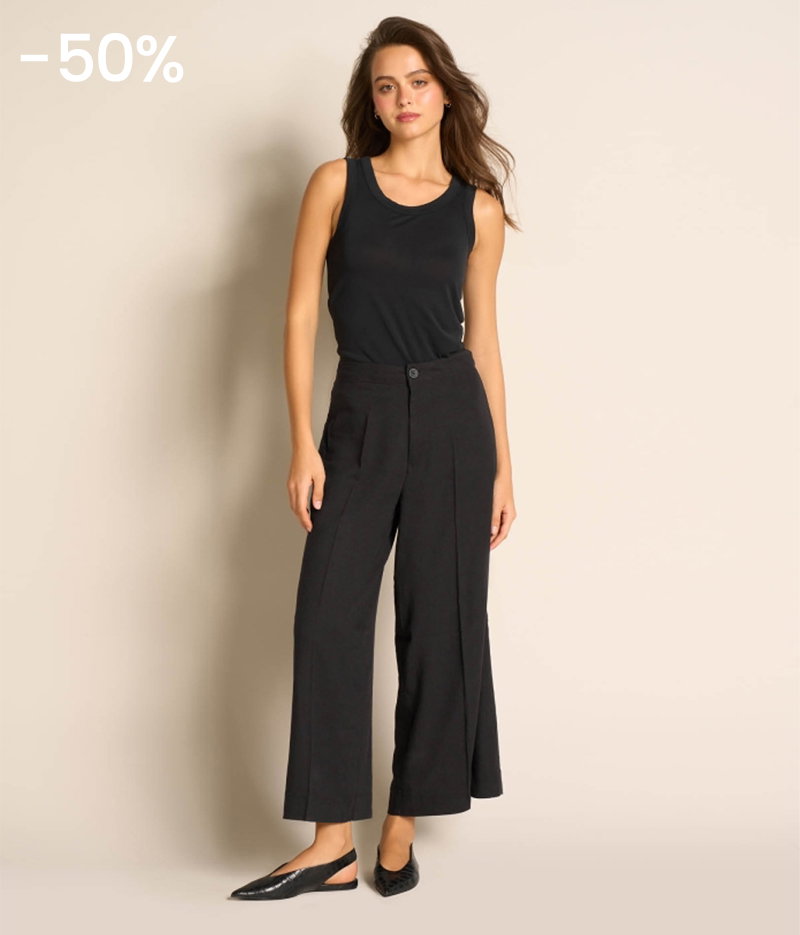 Leggings Cropped Con Lino