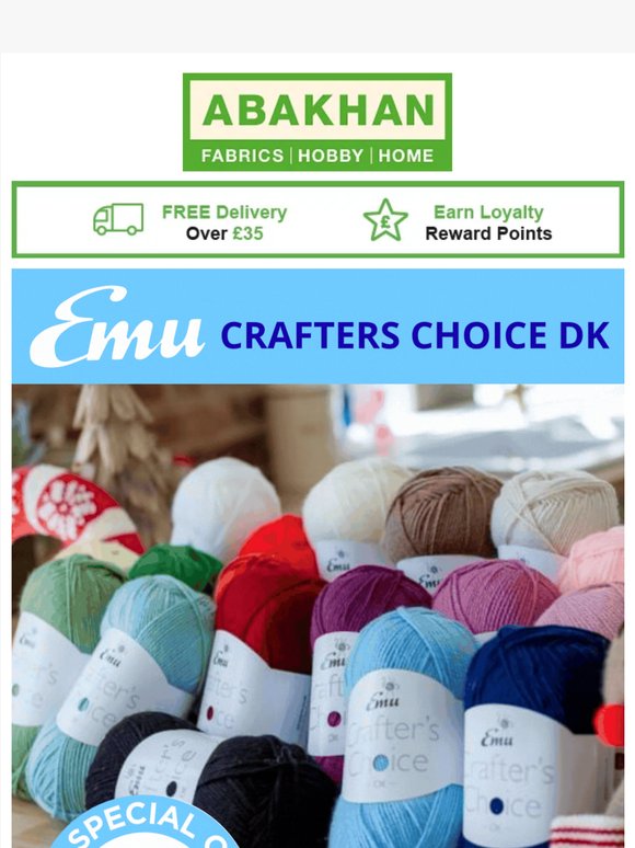10 Balls of Emu Crafters Choice Yarn for Just £12.99!