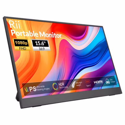 Rii Portable Monitor, 15.6" 1080P FHD IPS Display, Ultra-Slim...