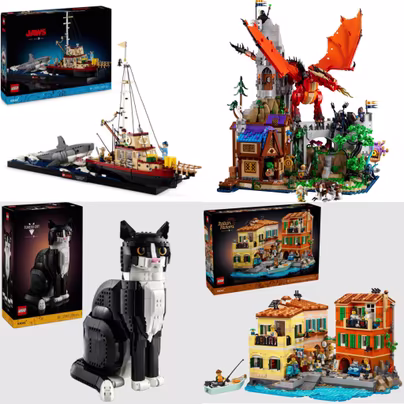LEGO Ideas 21350 Jaws £104 / 21349 Tuxedo Cat £72 / 2134...