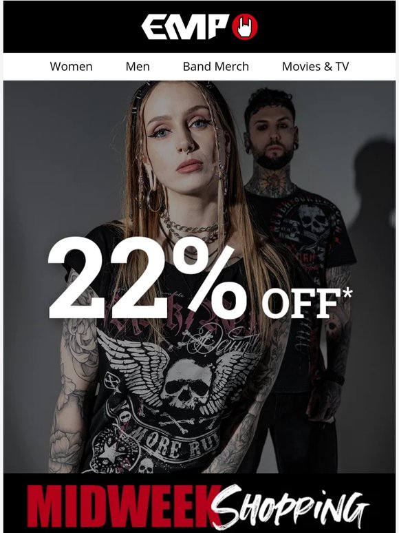 Midweek Madness is back and you'll get 22% OFF!