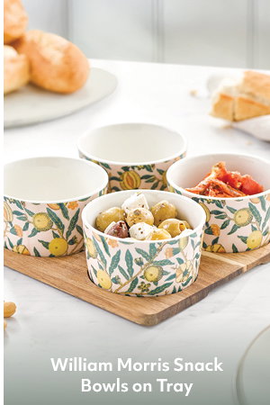 William Morris Snack Bowls on Tray