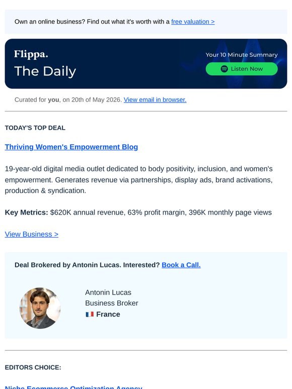 396K Views Empowerment Blog + $687K Ecom Optimization Agency + 13-Yr Home & Garden Store